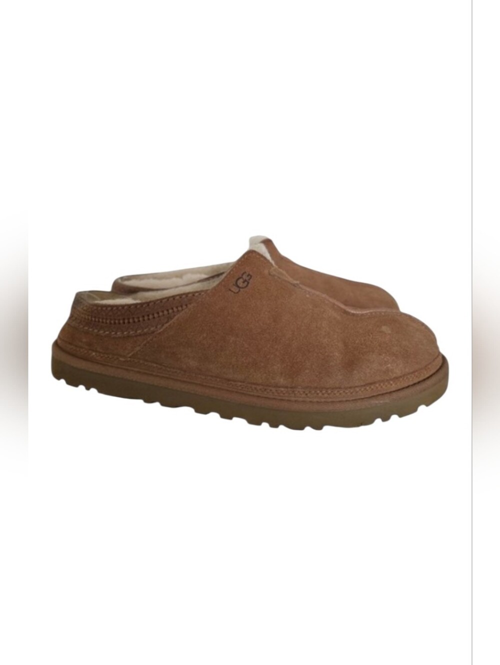 UGG Suede Chestnut Brown Cozy Neiman Slipper Clogs‎ sz 11